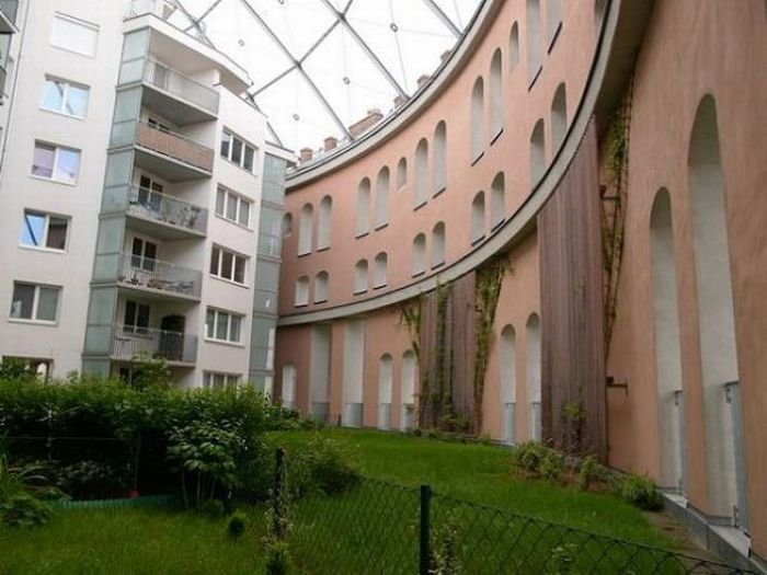 living spaces inside old gasometers