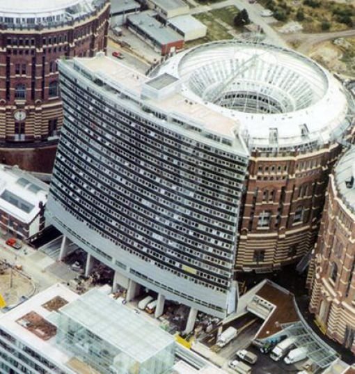 living spaces inside old gasometers