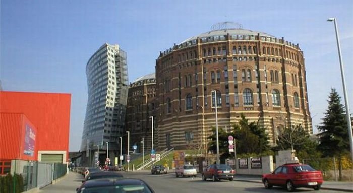 living spaces inside old gasometers