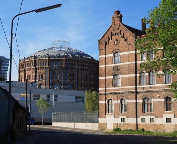 living spaces inside old gasometers