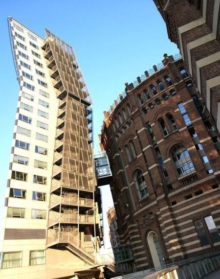 living spaces inside old gasometers