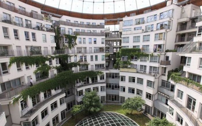 living spaces inside old gasometers