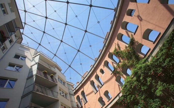 living spaces inside old gasometers