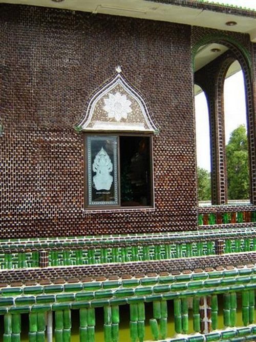 Temple built out of beer bottles, Thailand