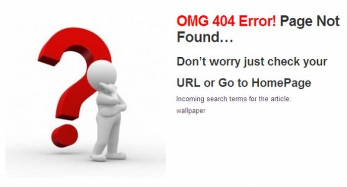 HTTP 404 error page