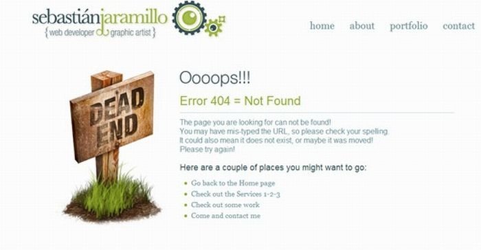 HTTP 404 error page