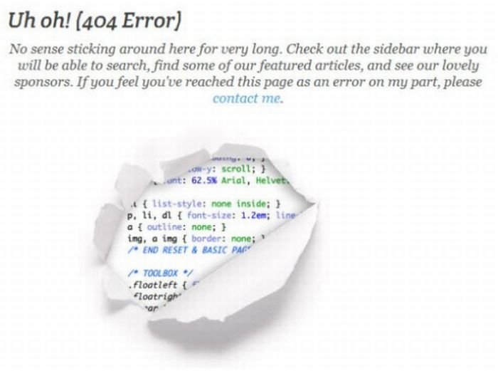 HTTP 404 error page