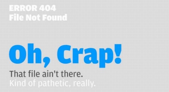 HTTP 404 error page