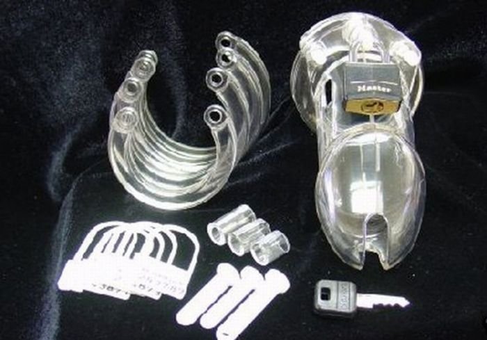 Chastity belt for men, Sex Expo, Las Vegas, United States