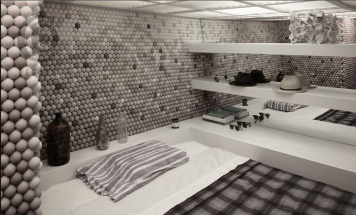 Apartment from ping-pong balls, Brooklyn, New York City, United States