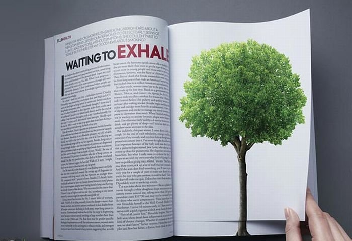 creative double page magazine ads