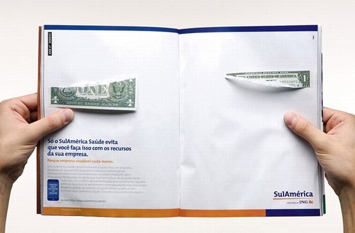 creative double page magazine ads