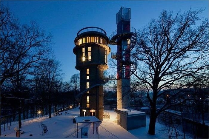 house inside a water tower