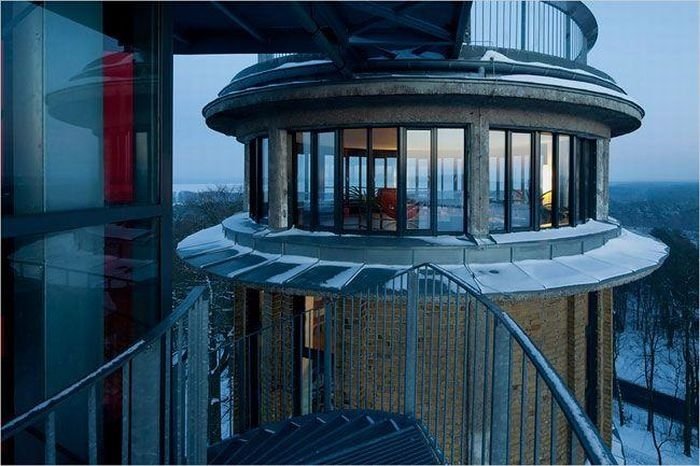 house inside a water tower