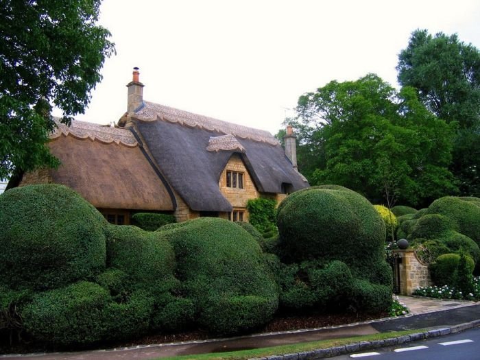 House with a beautiful thatch roof, England, United Kingdom