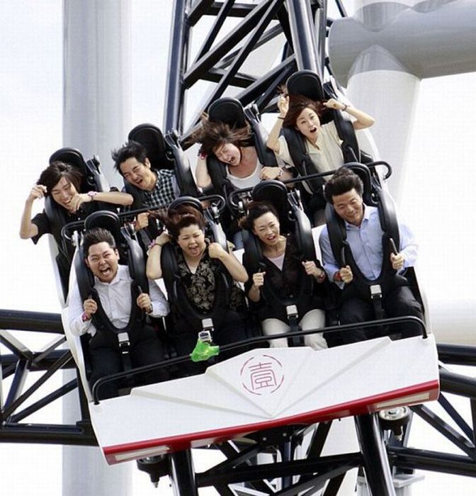 Takabisha roller coaster, Fujiyoshida, Yamanashi, Japan