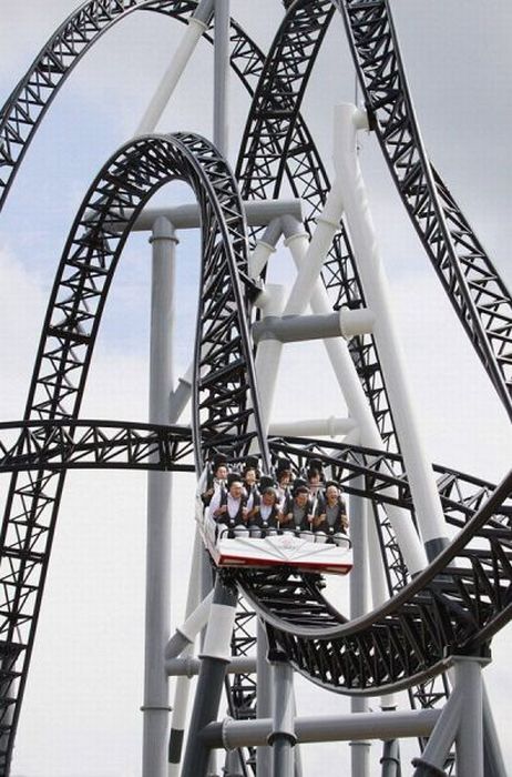 Takabisha roller coaster, Fujiyoshida, Yamanashi, Japan