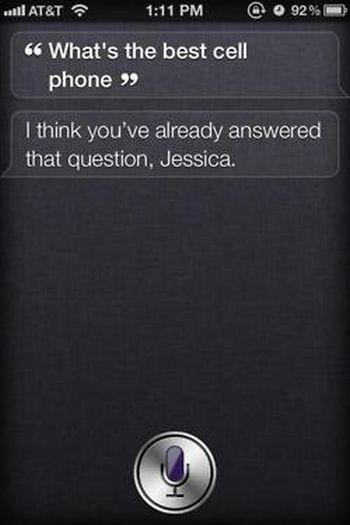 Siri, iOS intelligent personal assistant answers, iPhone 4S