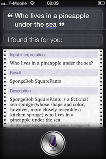 Siri, iOS intelligent personal assistant answers, iPhone 4S