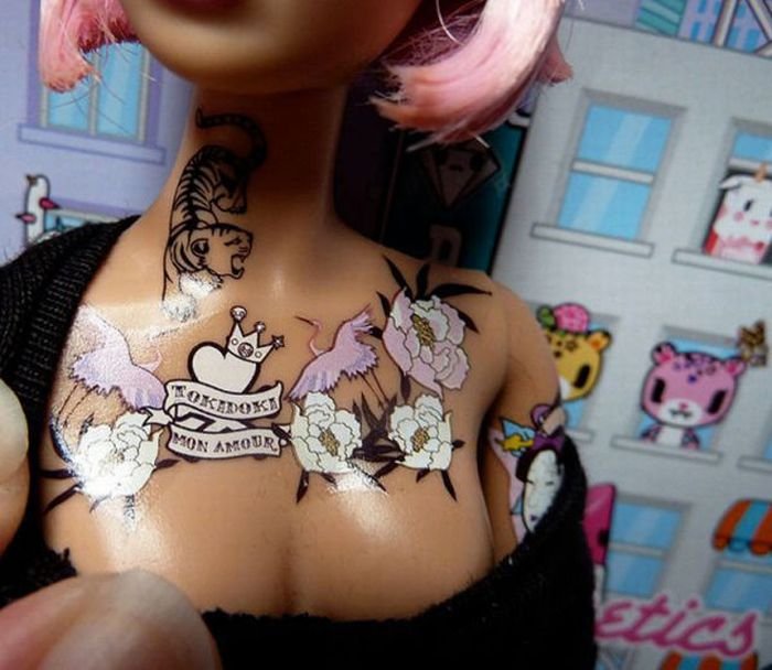 modern barbie with tattoos