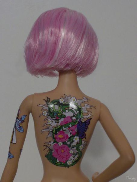 modern barbie with tattoos