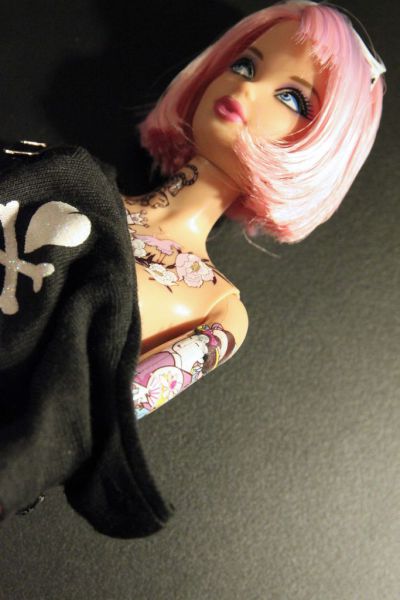 modern barbie with tattoos