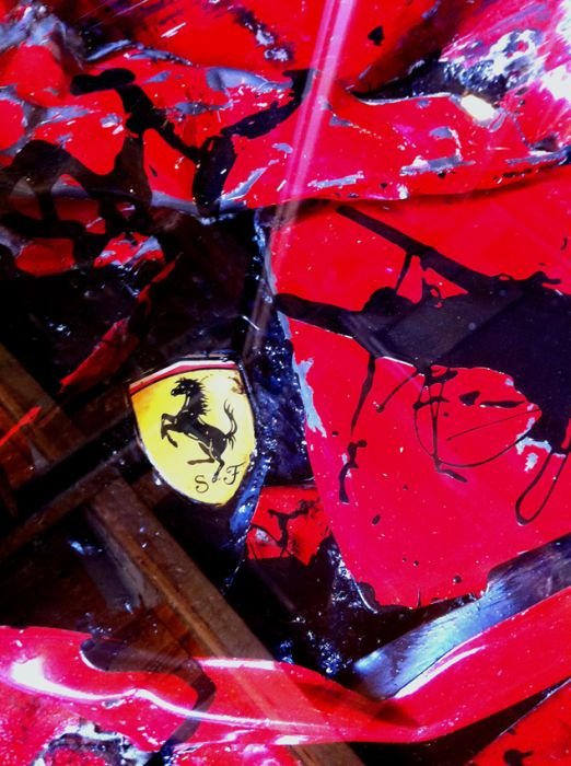 Crashed Ferrari table by Charly Molinelli
