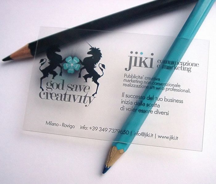 creative transparent business card