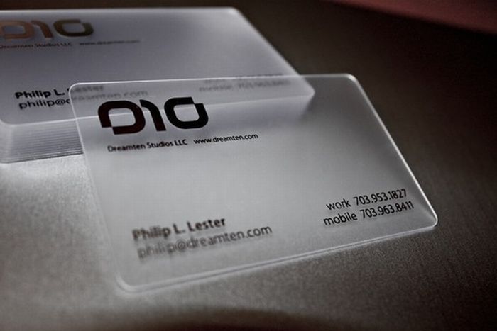 creative transparent business card