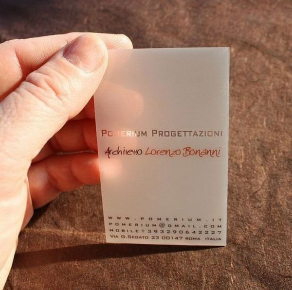 creative transparent business card