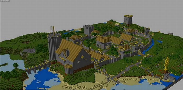 3D print of a minecraft village