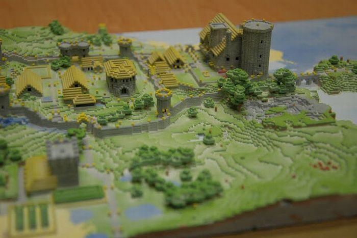 3D print of a minecraft village