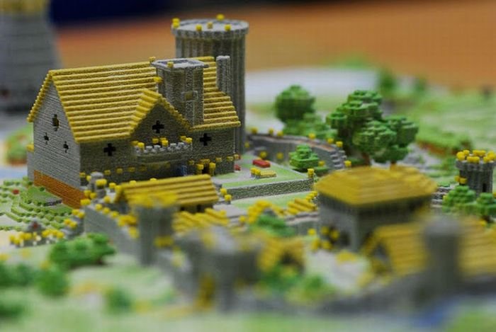 3D print of a minecraft village