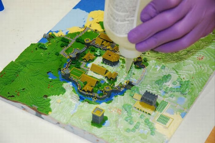 3D print of a minecraft village