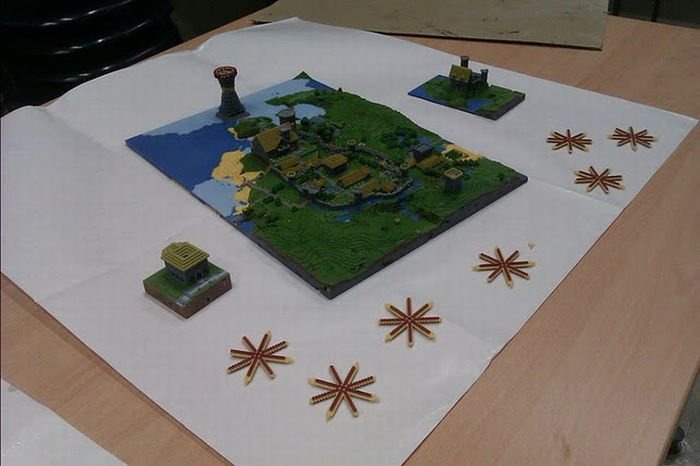 3D print of a minecraft village