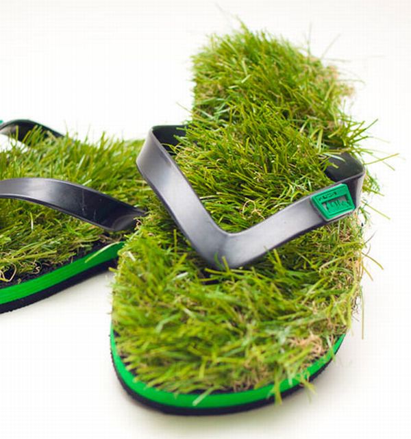 grass flip flops