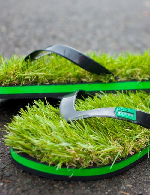 grass flip flops