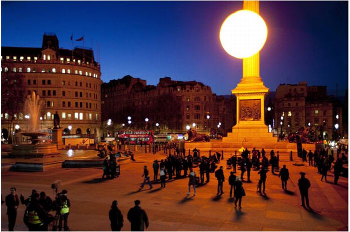 Tropicana Sun art installation in Trafalgar Square, London, England, United Kingdom