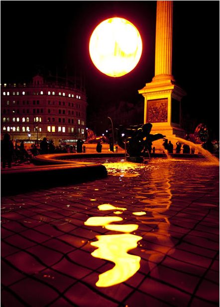 Tropicana Sun art installation in Trafalgar Square, London, England, United Kingdom