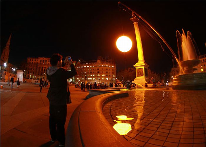 Tropicana Sun art installation in Trafalgar Square, London, England, United Kingdom