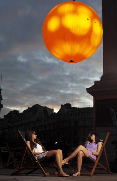 Tropicana Sun art installation in Trafalgar Square, London, England, United Kingdom