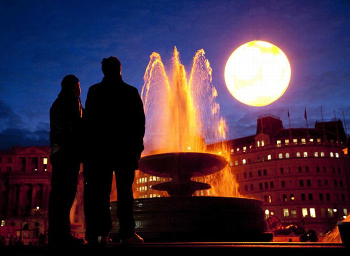 Tropicana Sun art installation in Trafalgar Square, London, England, United Kingdom