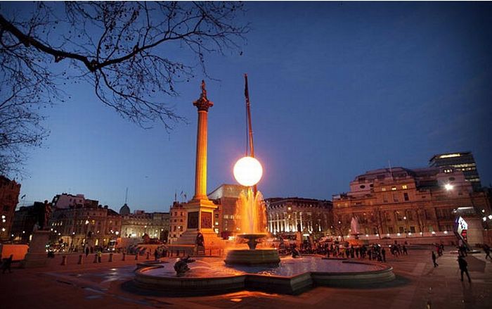 Tropicana Sun art installation in Trafalgar Square, London, England, United Kingdom