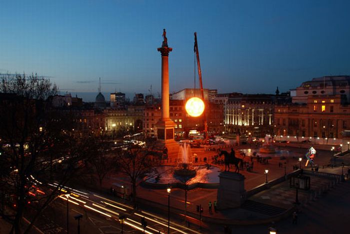 Tropicana Sun art installation in Trafalgar Square, London, England, United Kingdom