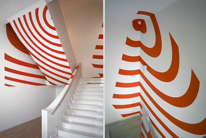 Anamorphic illusions by Felice Varini