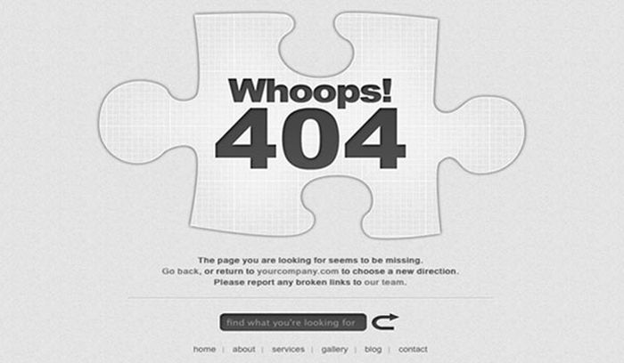 HTTP 404 error page