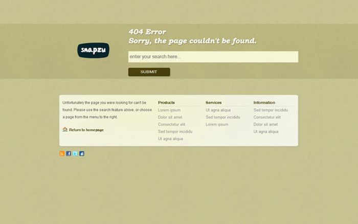 HTTP 404 error page