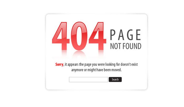 HTTP 404 error page