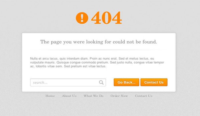 HTTP 404 error page