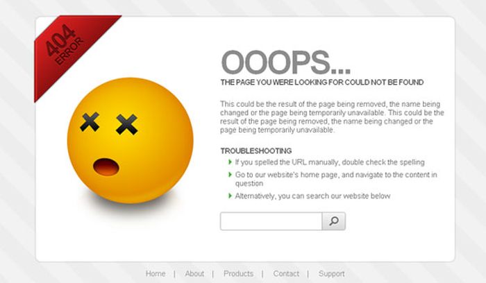 HTTP 404 error page